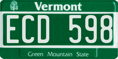 VT license plate ECD598