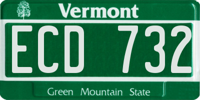VT license plate ECD732