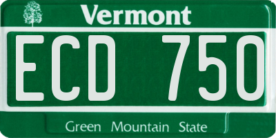 VT license plate ECD750