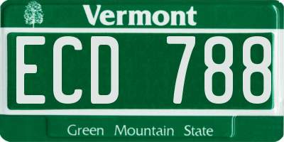 VT license plate ECD788