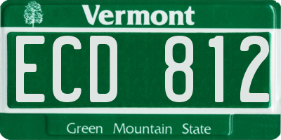 VT license plate ECD812