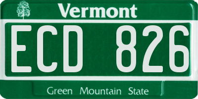 VT license plate ECD826