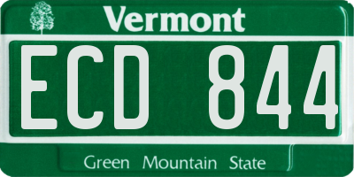 VT license plate ECD844