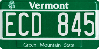 VT license plate ECD845