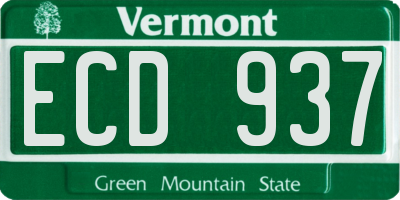 VT license plate ECD937