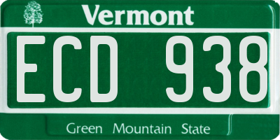 VT license plate ECD938