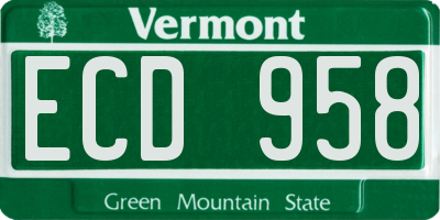 VT license plate ECD958