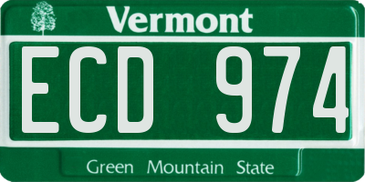 VT license plate ECD974