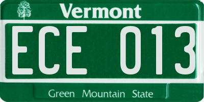 VT license plate ECE013