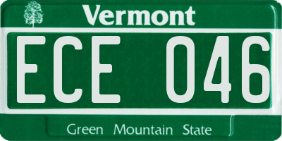 VT license plate ECE046