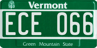 VT license plate ECE066
