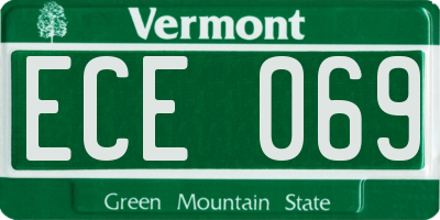 VT license plate ECE069