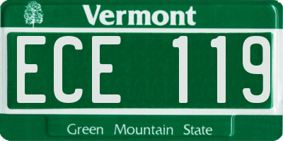 VT license plate ECE119