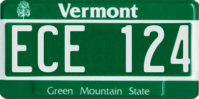 VT license plate ECE124