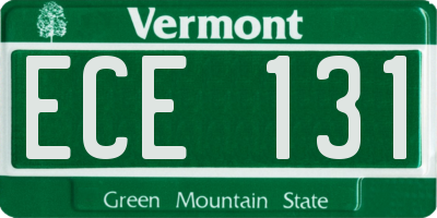 VT license plate ECE131