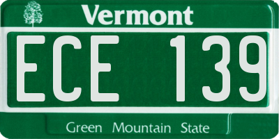 VT license plate ECE139