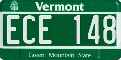 VT license plate ECE148