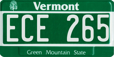 VT license plate ECE265