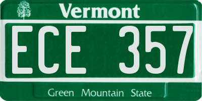 VT license plate ECE357