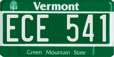 VT license plate ECE541