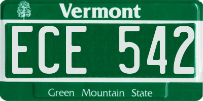 VT license plate ECE542