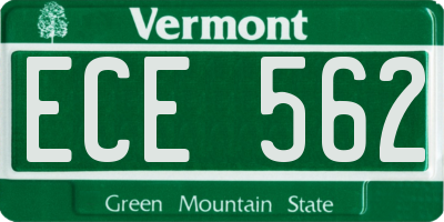 VT license plate ECE562