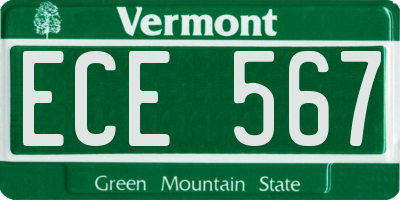 VT license plate ECE567