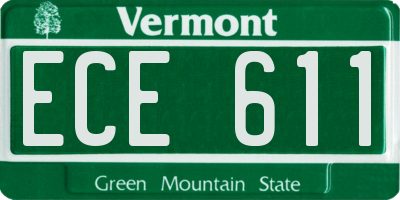 VT license plate ECE611