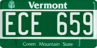 VT license plate ECE659