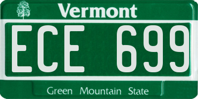 VT license plate ECE699