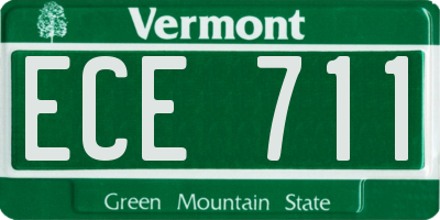 VT license plate ECE711