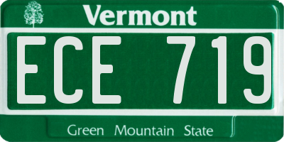 VT license plate ECE719