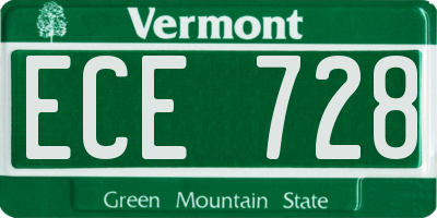 VT license plate ECE728