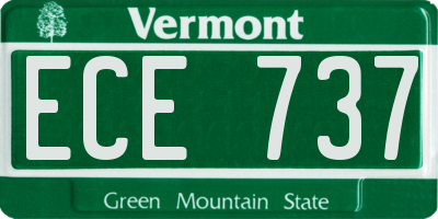 VT license plate ECE737