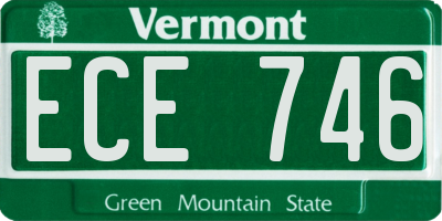 VT license plate ECE746