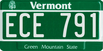 VT license plate ECE791