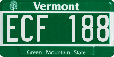 VT license plate ECF188
