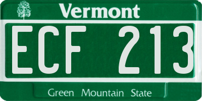 VT license plate ECF213