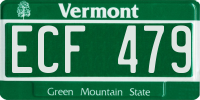 VT license plate ECF479