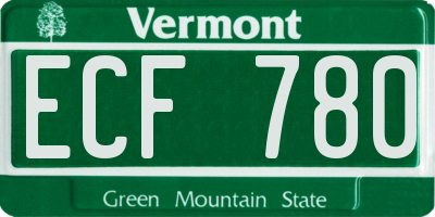 VT license plate ECF780