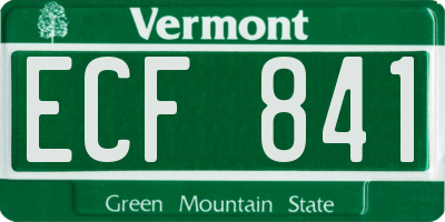 VT license plate ECF841