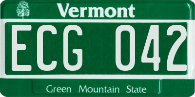VT license plate ECG042