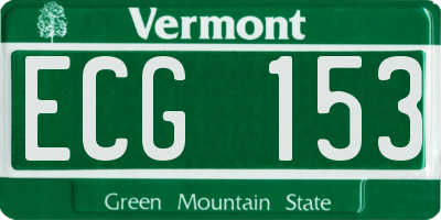 VT license plate ECG153