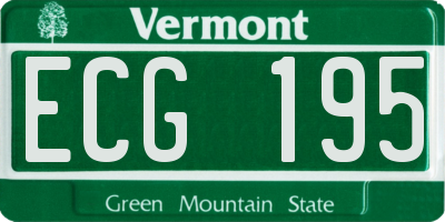 VT license plate ECG195