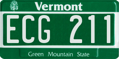 VT license plate ECG211