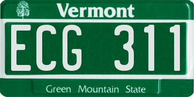 VT license plate ECG311