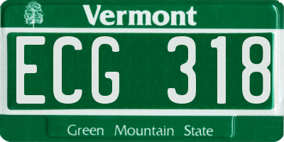 VT license plate ECG318