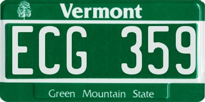 VT license plate ECG359