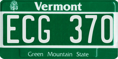 VT license plate ECG370