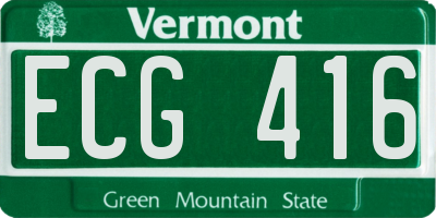 VT license plate ECG416